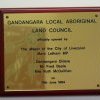 Gandangara Local Aboriginal Land Council office, Liverpool opening plaque